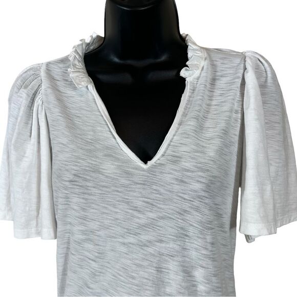 Nation LTD Tierra Flirty Flutter Sleeve Tee in White - Picture 3 of 12